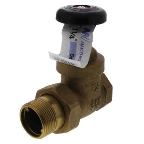 1-1/4" Steam Radiator Straight Gate Valve (FIP x Male Union) Matco-Nora BSGV Part #BSGV-1250 - Image 2