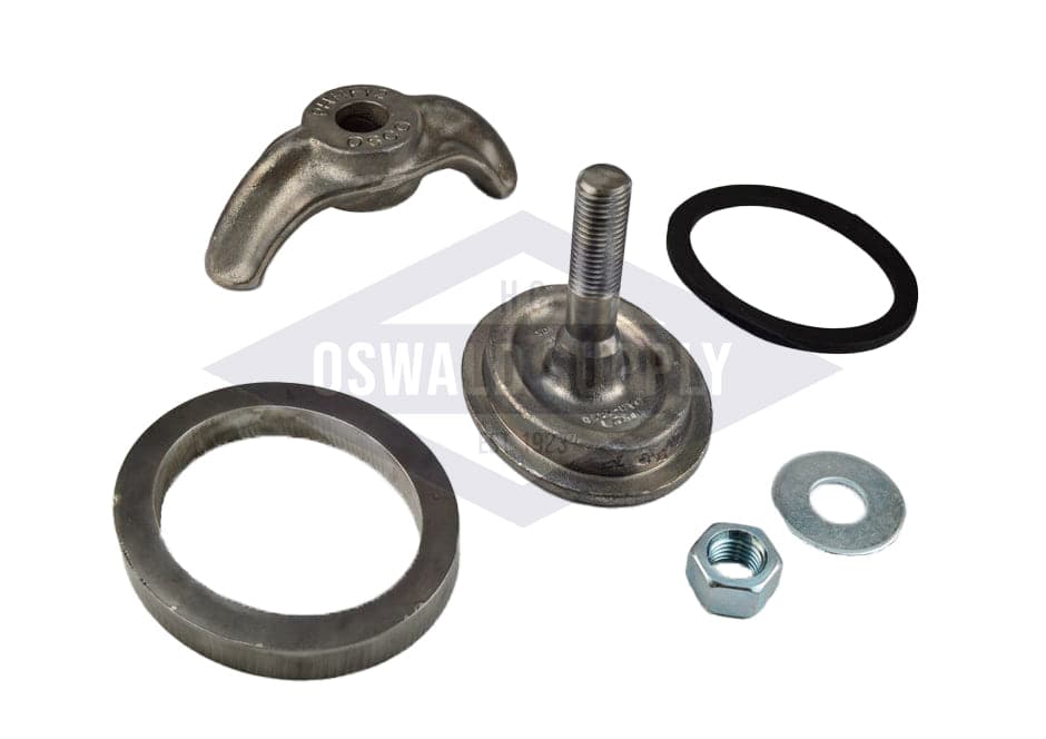3-1/2 X 4-1/2, Forged Steel, Integral Bolt, Elliptical, Flat. Handhole Assembly, with Weld Ring.