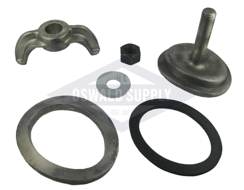 3 X 4, Forged Steel, Integral Bolt, Elliptical, Curved 15R. Handhole Assembly, with Patch Plate, 10-15 Horse Power