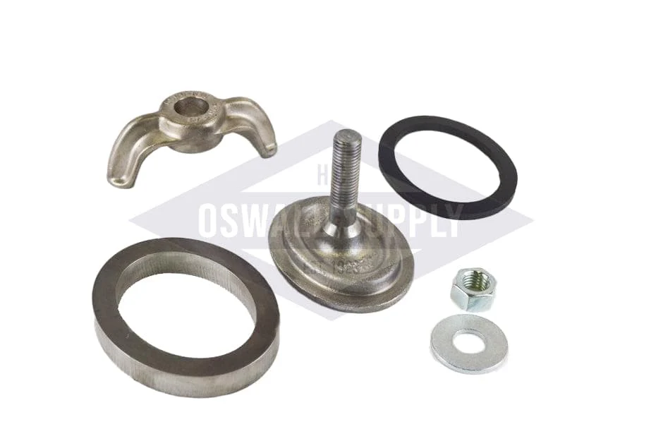 3 X 4, Forged Steel, Integral Bolt, Elliptical, Flat. Handhole Assembly, with Weld Ring.