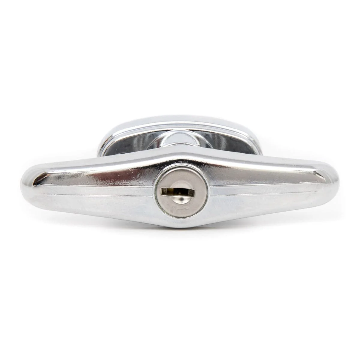 T Handle and Latch Set, Chrome Locking with Square Spindle, Square Type Latch, with Keys and Hardware for Trash Chute and Linen Chute Doors - Free Ground Shipping - Image 2