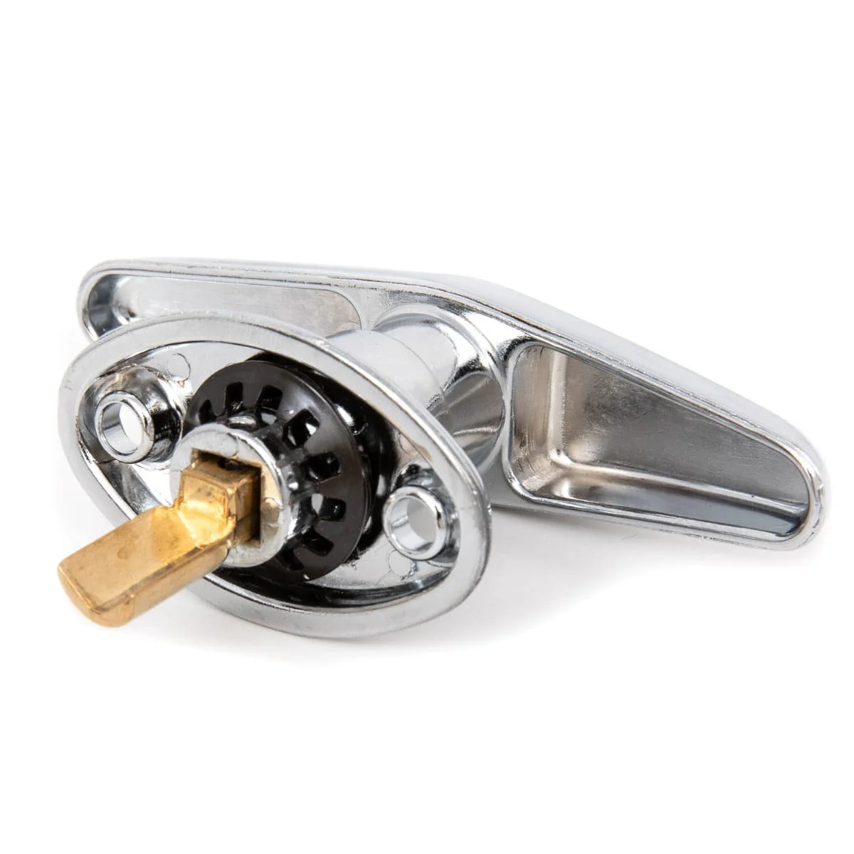 T Handle and Latch Set, Chrome Locking with V- Spindle, Round Bolt/Plunger Latch, Midland Style with Keys and Hardware for Trash Chute and Linen Chute Doors - Free Ground Shipping - Image 3