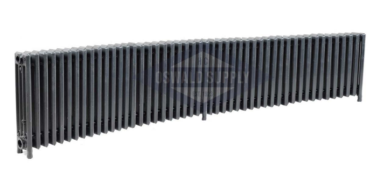 Cast Iron Radiator, Size: 4-7/16" Width x 19" Height x 87 1/2" Length - 50 Sections, 4 Tubes, Water/Steam, Custom Build (Non-Returnable) - Ships in 2-3 Weeks