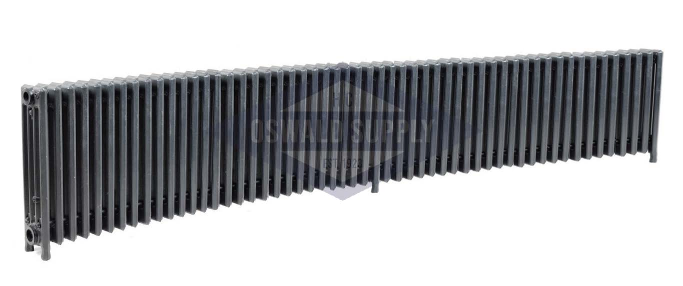 Cast Iron Radiator, Size: 4-7/16" Width x 19" Height x 98" Length - 56 Sections, 4 Tubes, Water/Steam, Custom Build (Non-Returnable) - Ships in 2-3 Weeks