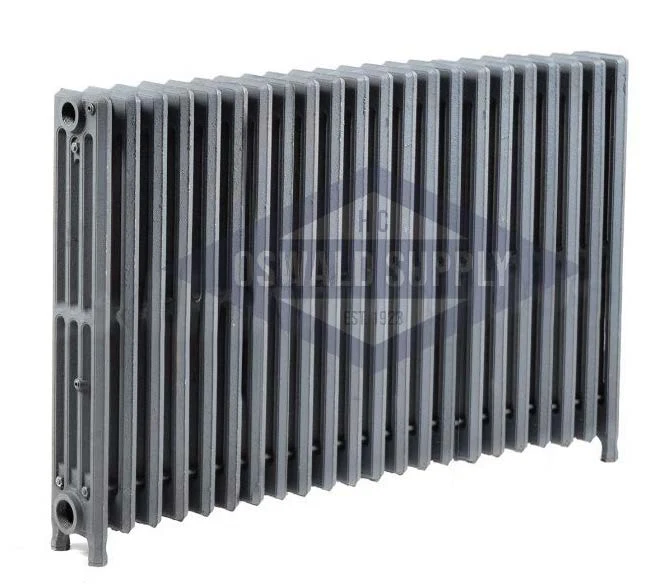 Cast Iron Radiator, Size: 4-7/16" Width x 25" Height x 38 1/2" Length - 22 Sections, 4 Tubes, Water/Steam, MR425X22