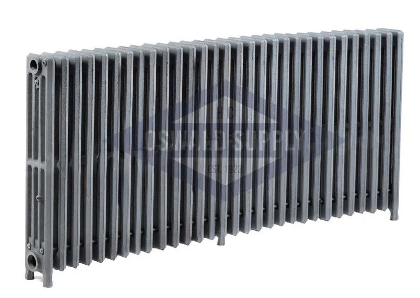 Cast Iron Radiator, Size: 4-7/16" Width x 25" Height x 52 1/2" Length - 30 Sections, 4 Tubes, Water/Steam, Custom Build (Non-Returnable) - Ships in 2-3 Weeks