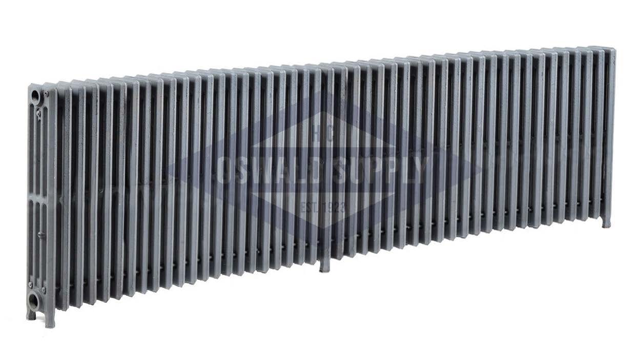 Cast Iron Radiator, Size: 4-7/16" Width x 25" Height x 80 1/2" Length - 46 Sections, 4 Tubes, Water/Steam, Custom Build (Non-Returnable) - Ships in 2-3 Weeks