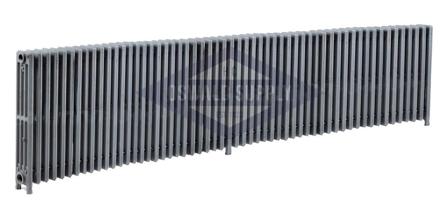 Cast Iron Radiator, Size: 4-7/16" Width x 25" Height x 98" Length - 56 Sections, 4 Tubes, Water/Steam, Custom Build (Non-Returnable) - Ships in 2-3 Weeks