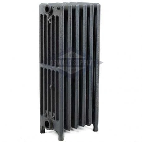 Cast Iron Radiator, Size: 6-15/16" Width x 25" Height x 10.5" Length - 6 Sections, 6 Tubes, Water/Steam