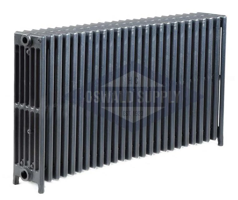 Cast Iron Radiator, Size: 6-15/16" Width x 25" Height x 45 1/2" Length - 26 Sections, 6 Tubes, Water/Steam