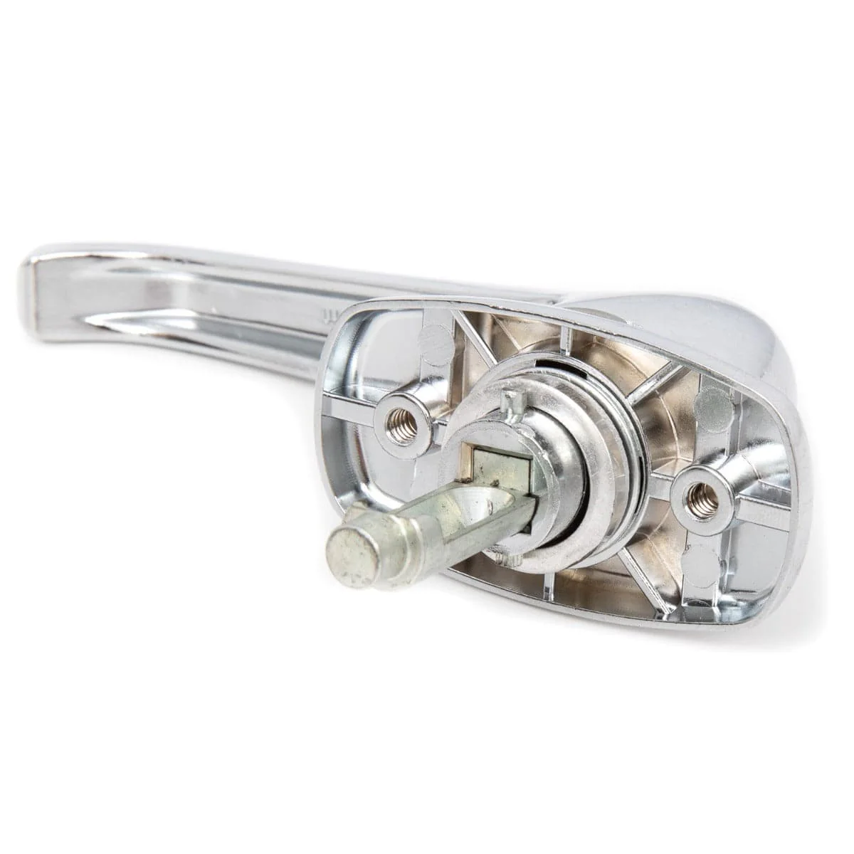 Chutes International L Handle and Latch Set, Chrome Locking ADA Approved Reverse Mounting Handle with V- Spindle, Round Bolt/Plunger Latch with Keys and Hardware for Trash Chute and Linen Chute Doors - Free Ground Shipping - Image 3