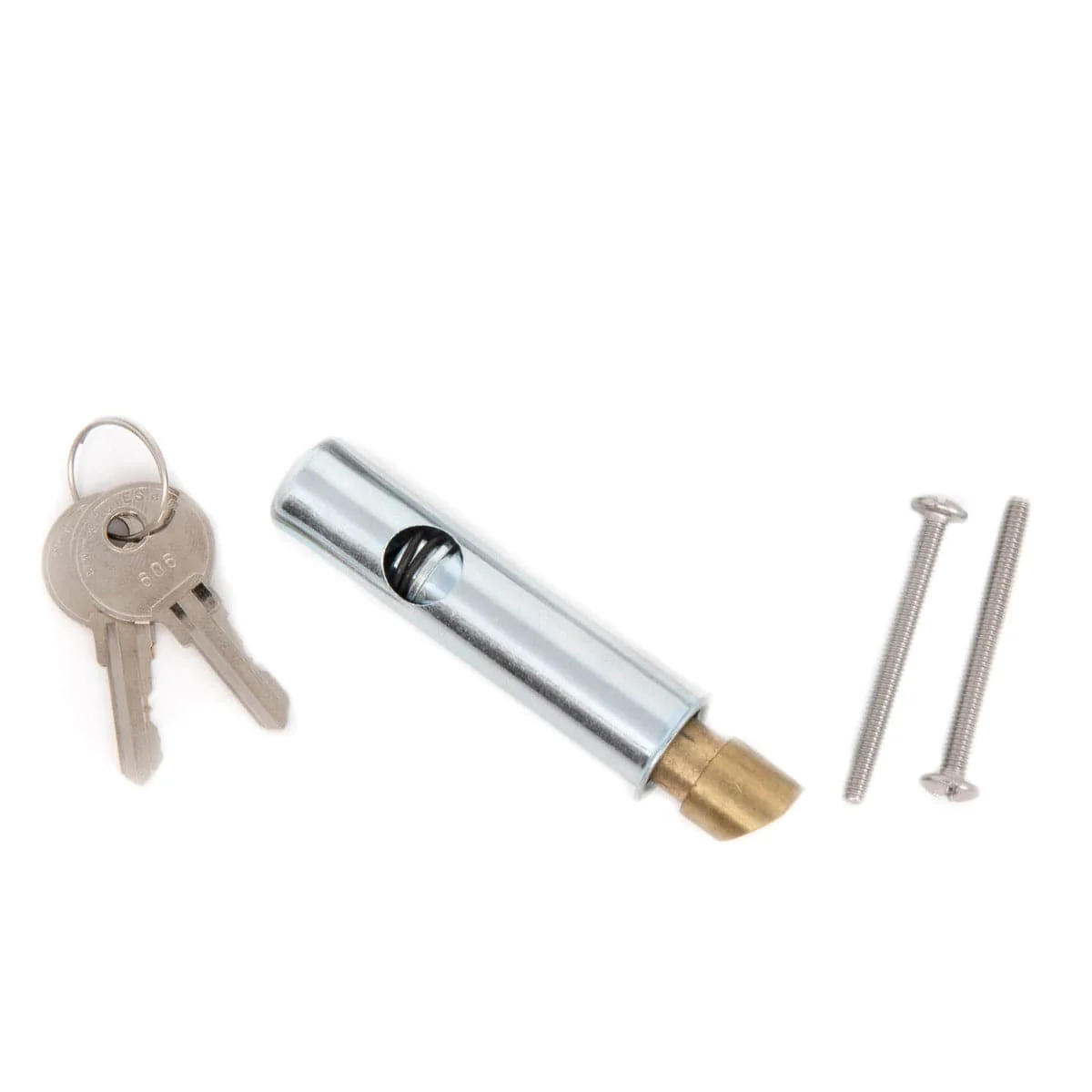 Chutes International L Handle and Latch Set, Chrome Locking ADA Approved Reverse Mounting Handle with V- Spindle, Round Bolt/Plunger Latch with Keys and Hardware for Trash Chute and Linen Chute Doors - Free Ground Shipping - Image 4