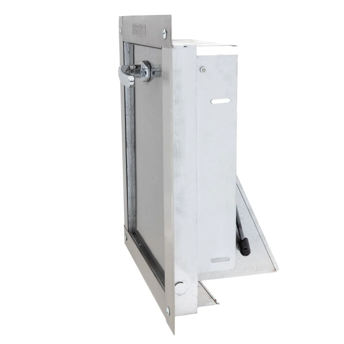 Midland Style Stainless Steel Trash Chute Door - Bottom Hinged - L Handle - Rubbish - Standard Trim - Image 3