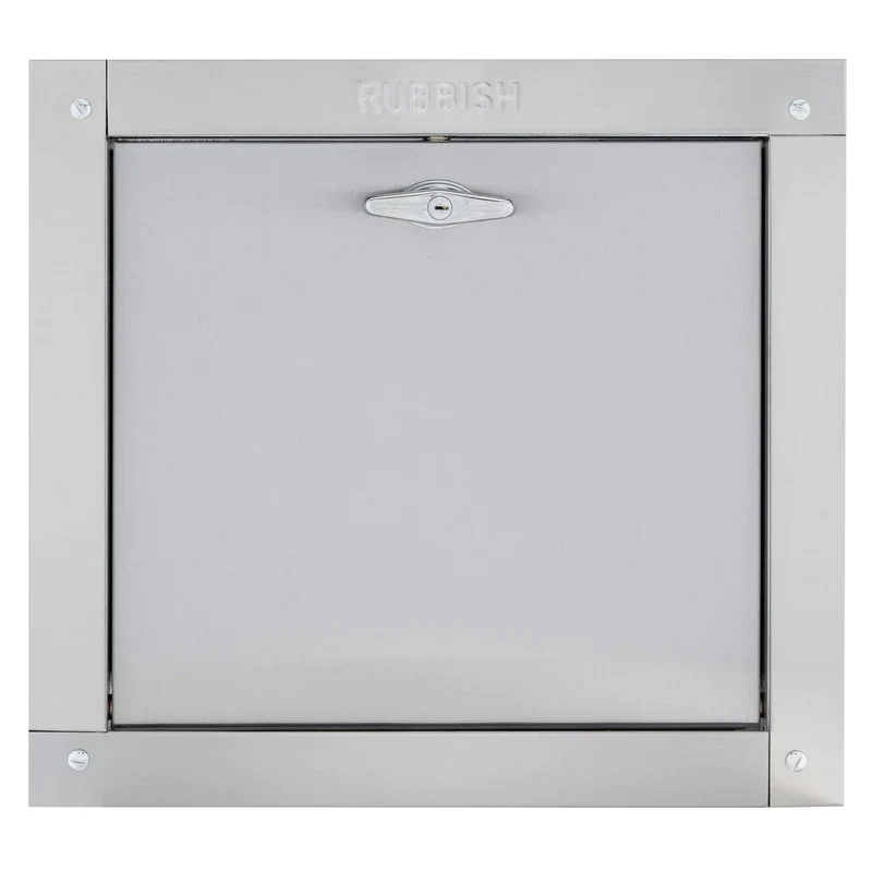 Midland Style Stainless Steel Trash Chute Door - Bottom Hinged - T Handle - Rubbish - Standard Trim - Image 17