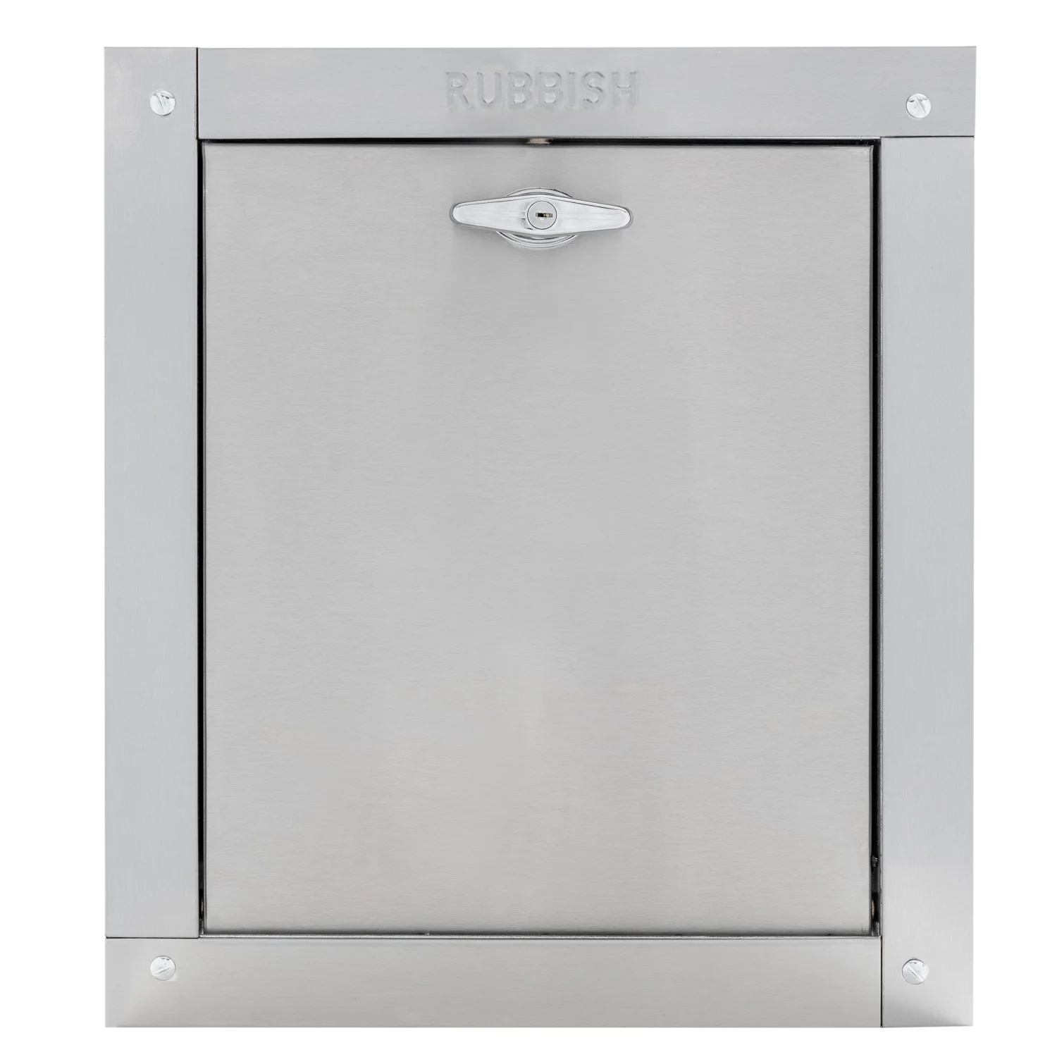 Midland Style Stainless Steel Trash Chute Door - Bottom Hinged - T Handle - Rubbish - Standard Trim - Image 7
