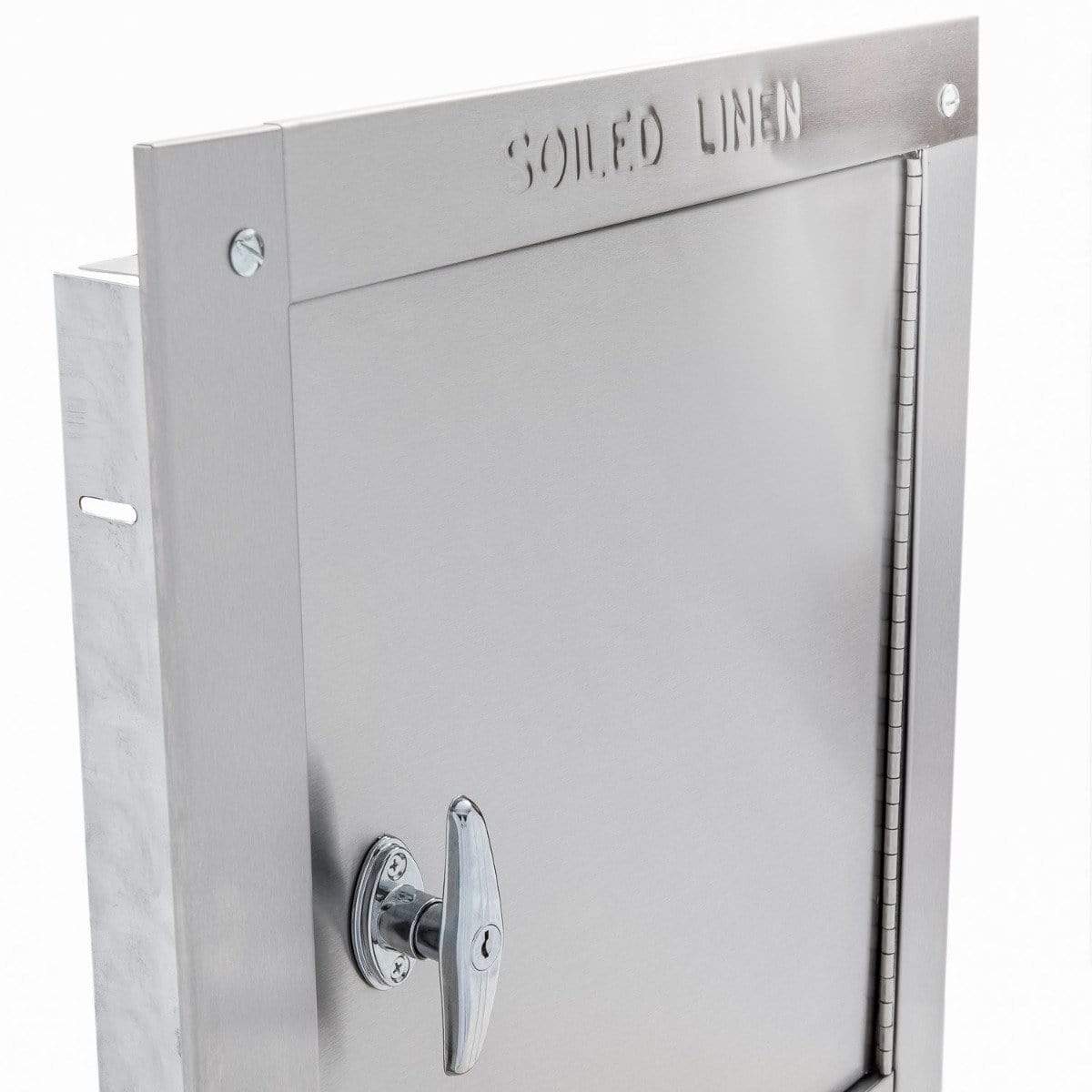 Midland Style Stainless Steel Trash Chute Door - Side Hinged - T Handle - Linen - Standard Trim - Image 3