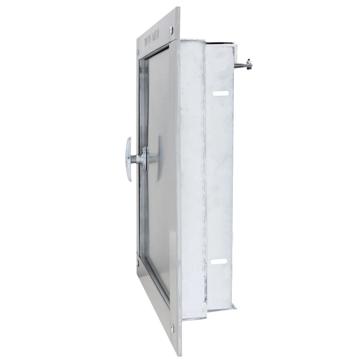Midland Style Stainless Steel Trash Chute Door - Side Hinged - T Handle - Linen - Standard Trim - Image 4