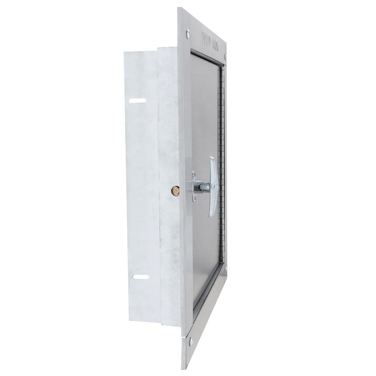 Midland Style Stainless Steel Trash Chute Door - Side Hinged - T Handle - Linen - Standard Trim - Image 5