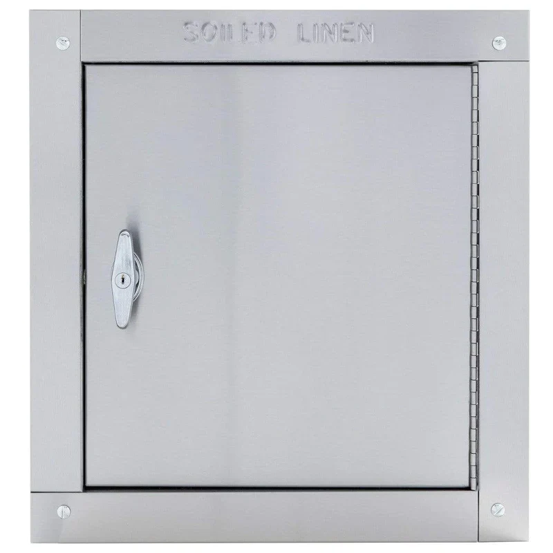 Midland Style Stainless Steel Trash Chute Door - Side Hinged - T Handle - Linen - Standard Trim - Image 9