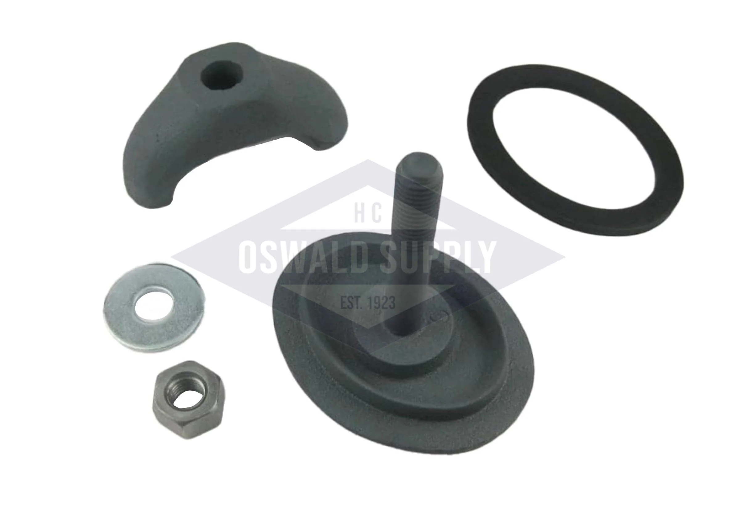 O&S Powermaster Boiler Handhole Assembly, Less Ring. 2-3/4 X 3-3/4, Elliptical, Cast Iron, Curved, Solid Bolt, "321004003"