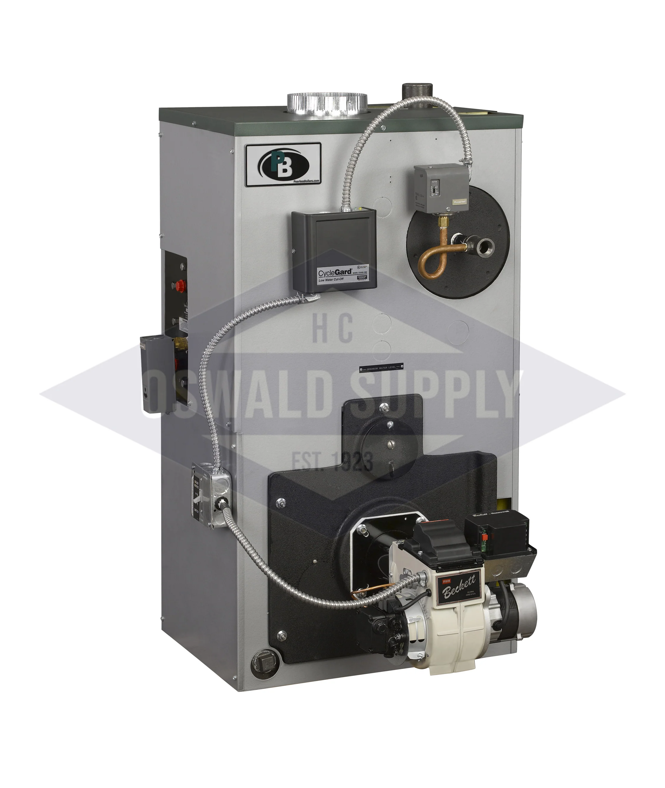 Peerless 1603030 ECT-E-03-SU-AFG-1S 140 Input MBtu 86% AFUE Oil Steam Boiler - With Burner - Knockdown - Coil Sold Separately
