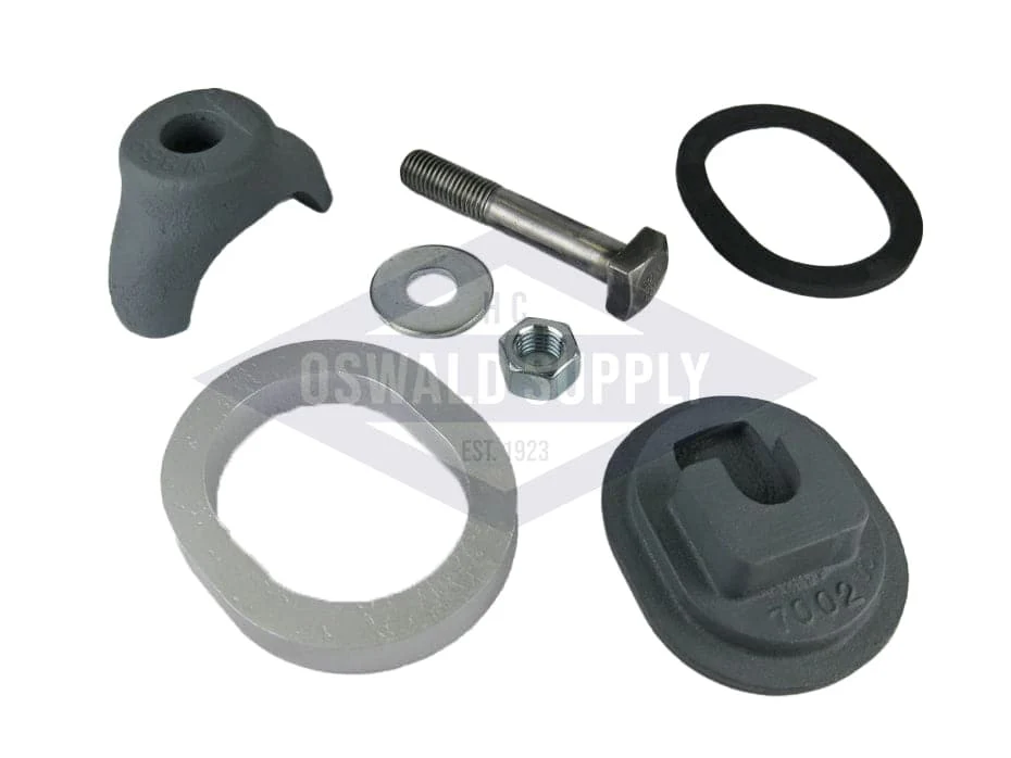 (PHH1LC) "7002", 3 X 4, Obround, Cast Iron, Loose Bolt, Flat, Handhole Assembly with Ring
