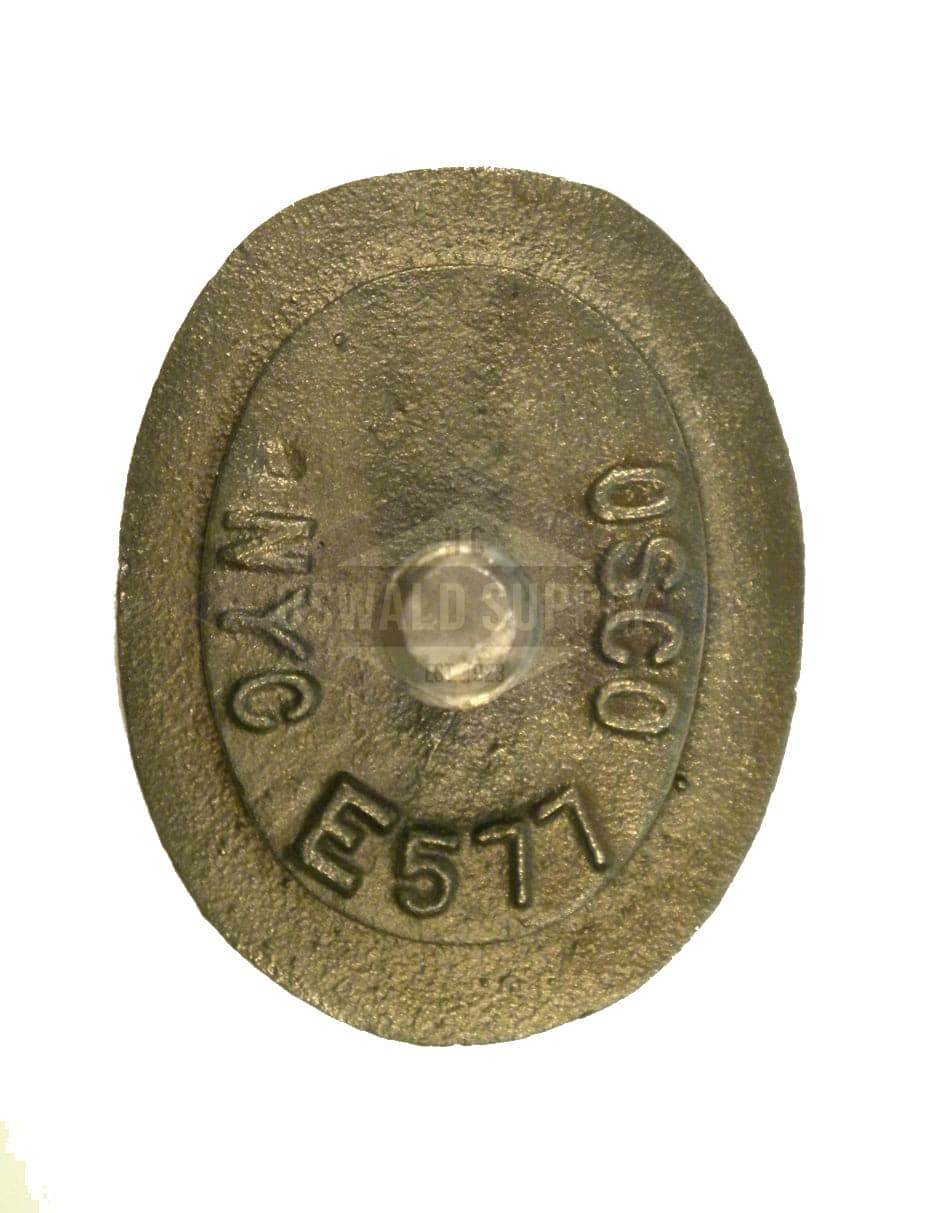 (PHH23E) International Boiler Handhole Plate Only. 2-1/2X3-1/2 Elliptical, Flat, Cast Iron, Solid Bolt "577" - Image 2
