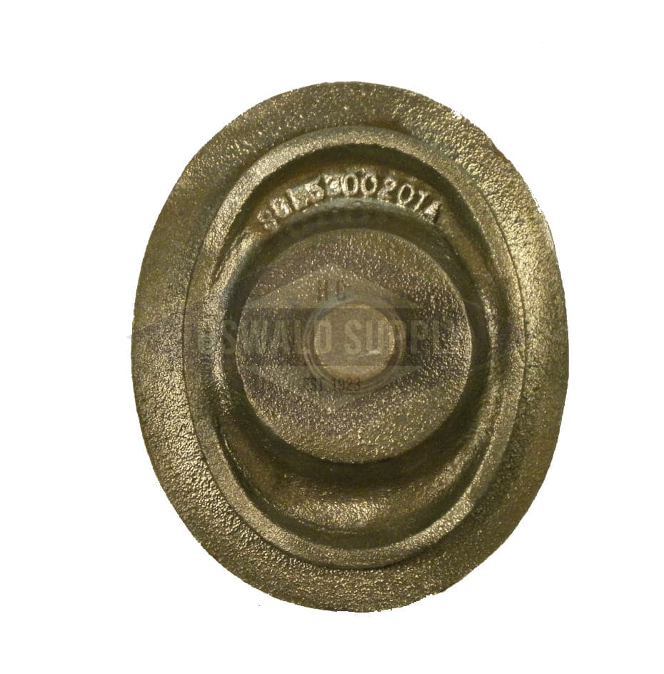(PHHPM202A) O&S Powermaster Boiler Handhole Plate Only. 3-1/2 X 4-1/2, Elliptical, Cast Iron, Curved, Solid Bolt, "SGE5300202A" - Image 2