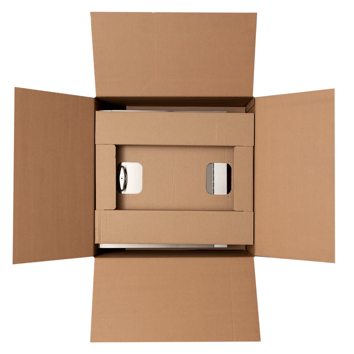 Universal Stainless Steel Trash Chute Door - Side Hinged - T Handle - Linen - Standard Trim - Image 5