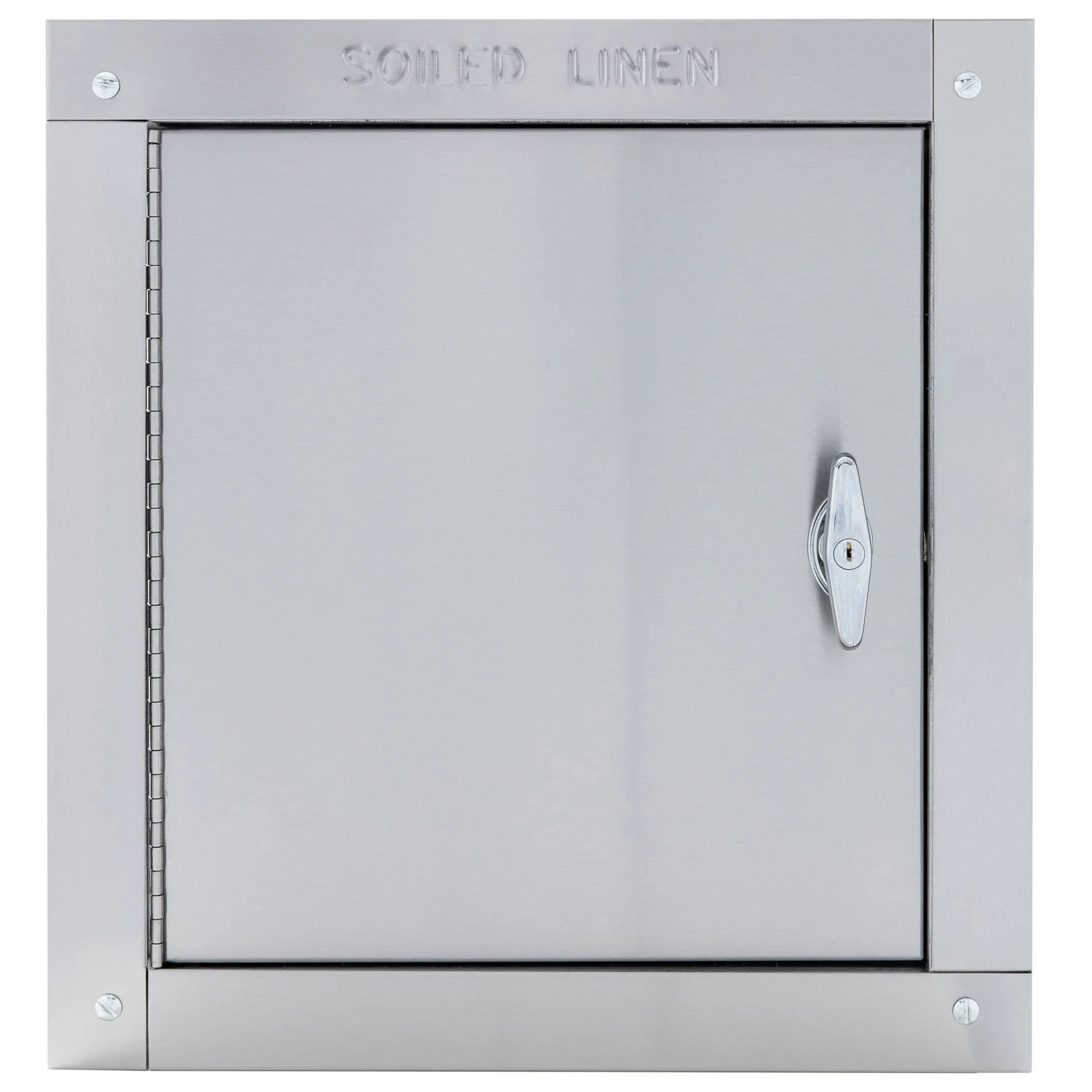 Universal Stainless Steel Trash Chute Door - Side Hinged - T Handle - Linen - Standard Trim - Image 6
