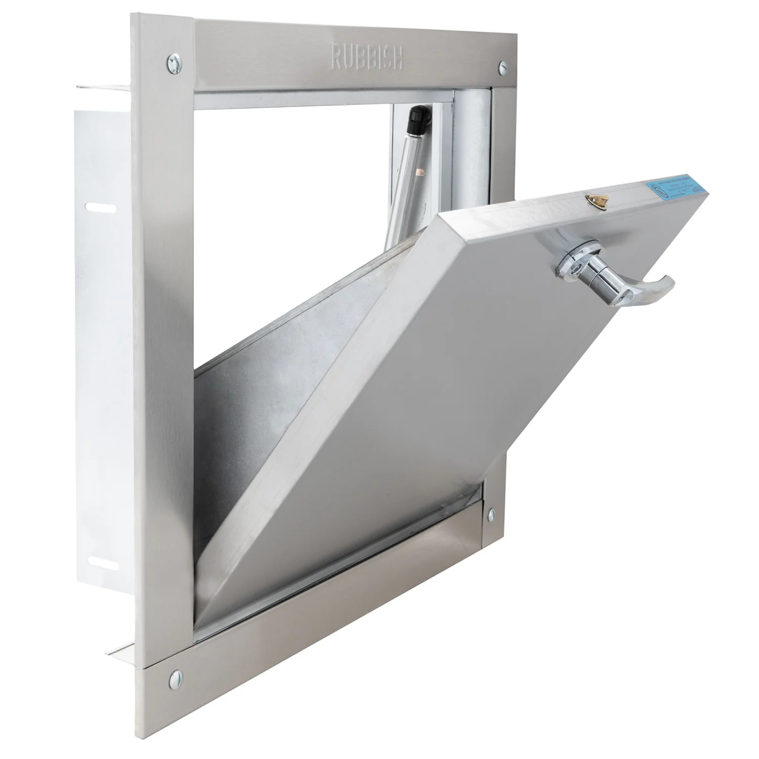 Universal Stainless Steel Trash Chute Door - Bottom Hinged - ADA Compliant - Rubbish - Standard Trim - Image 13