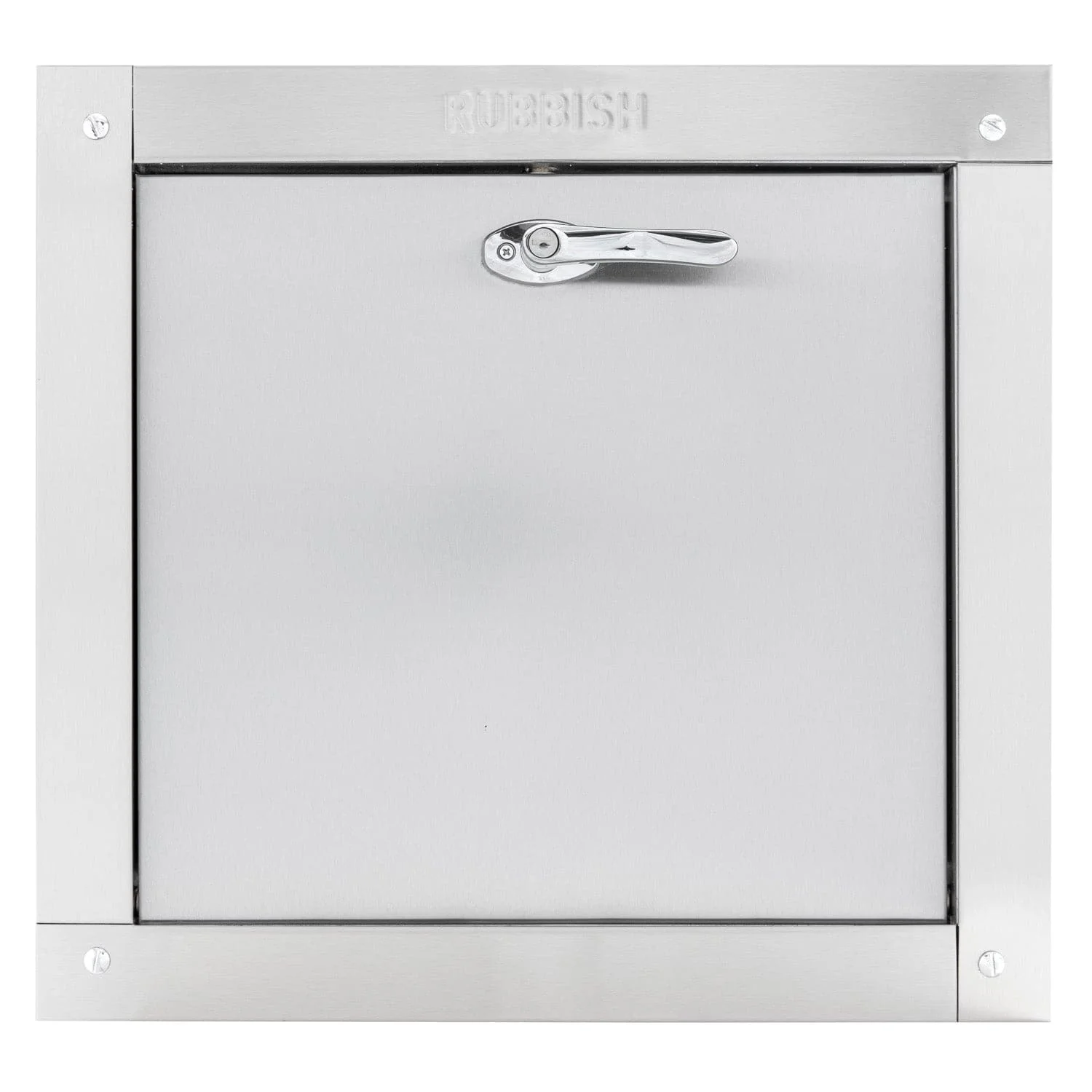 Universal Stainless Steel Trash Chute Door - Bottom Hinged - L Handle - Rubbish - Standard Trim - Image 8