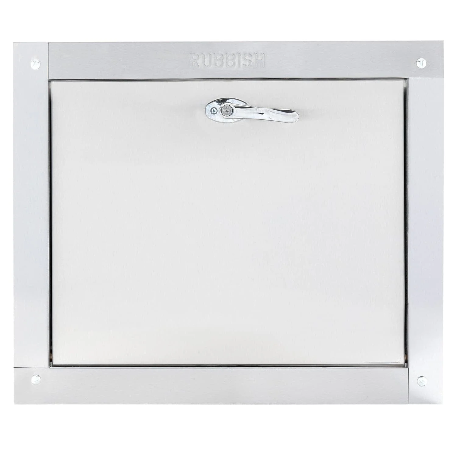 Universal Stainless Steel Trash Chute Door - Bottom Hinged - L Handle - Rubbish - Standard Trim - Image 9