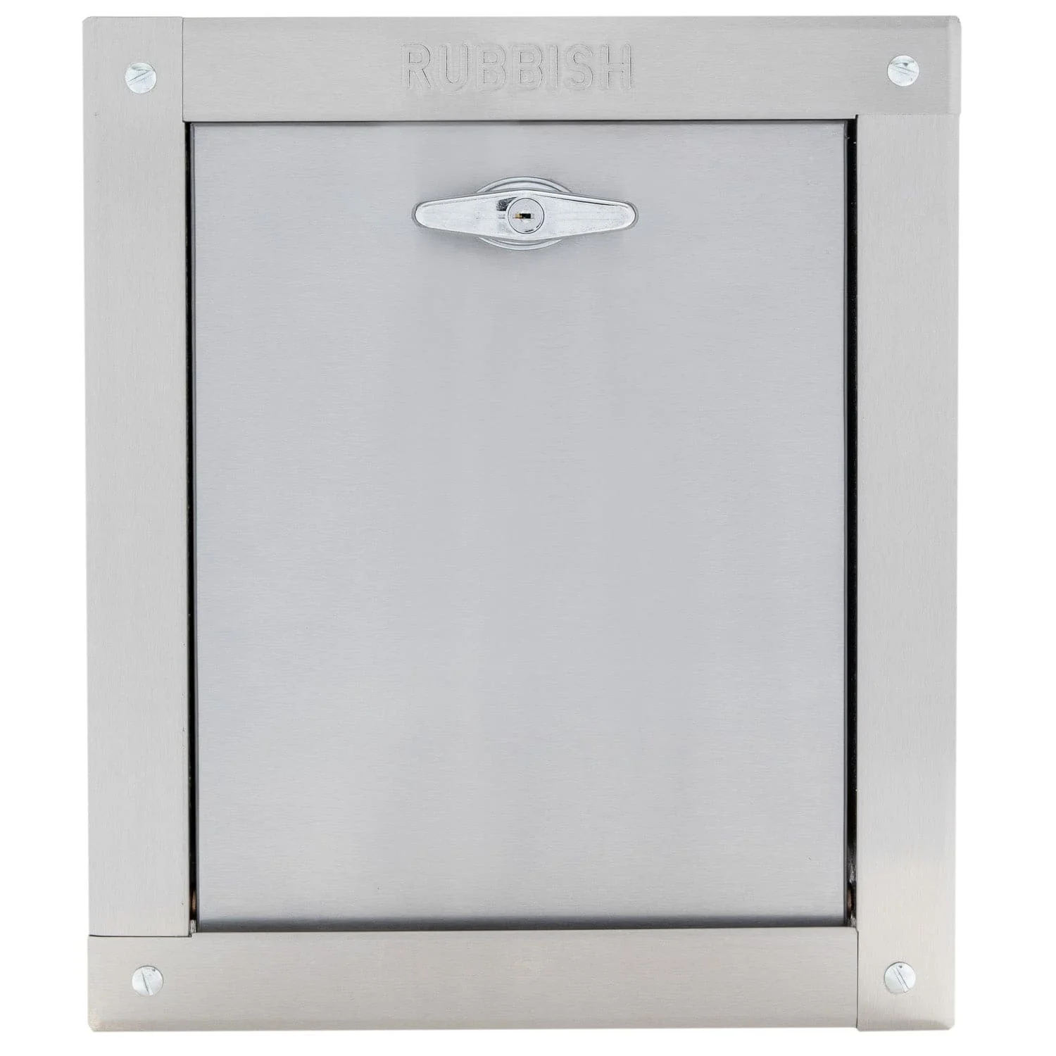 Universal Stainless Steel Trash Chute Door - Bottom Hinged - T Handle - Rubbish - Standard Trim - Image 12