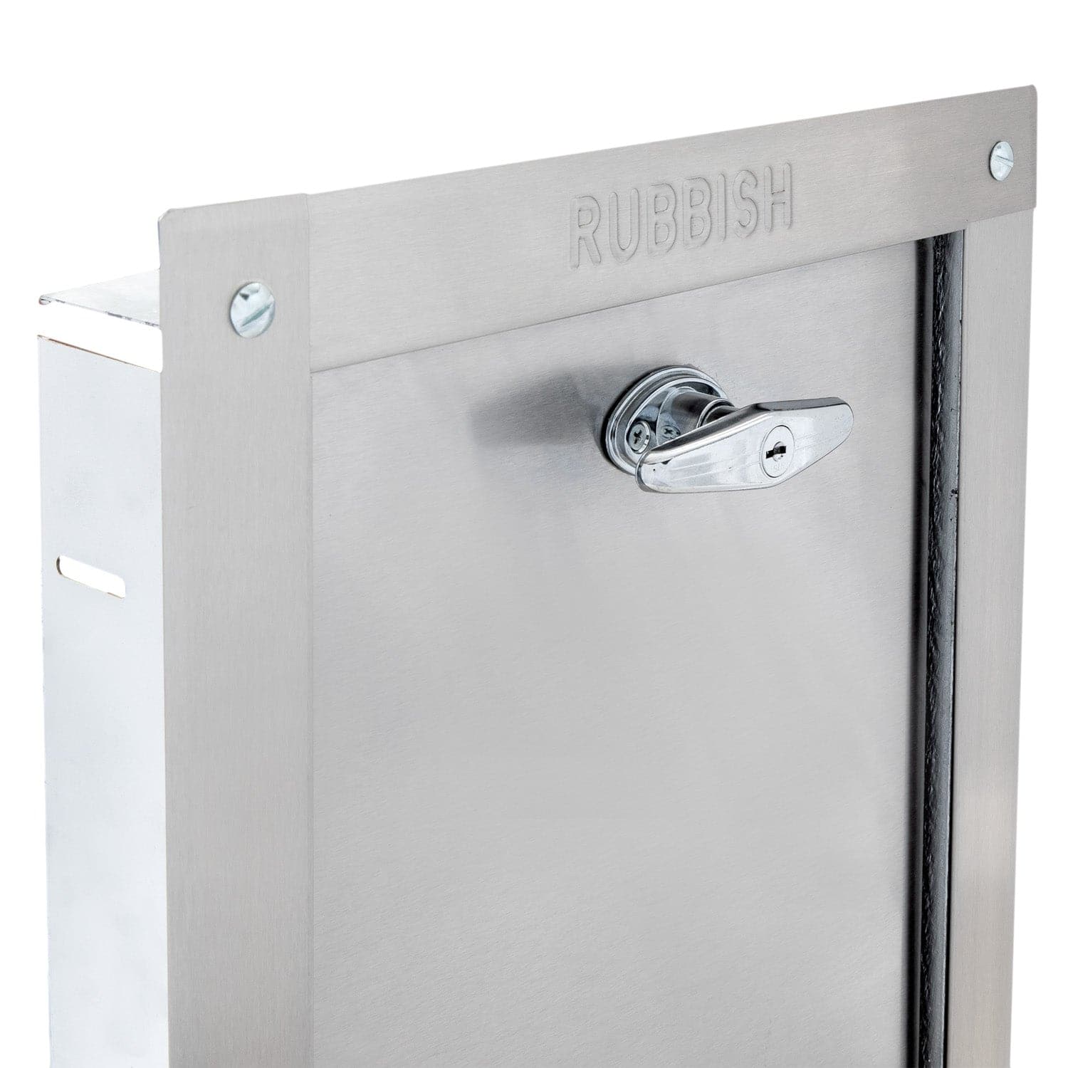 Universal Stainless Steel Trash Chute Door - Bottom Hinged - T Handle - Rubbish - Standard Trim - Image 13