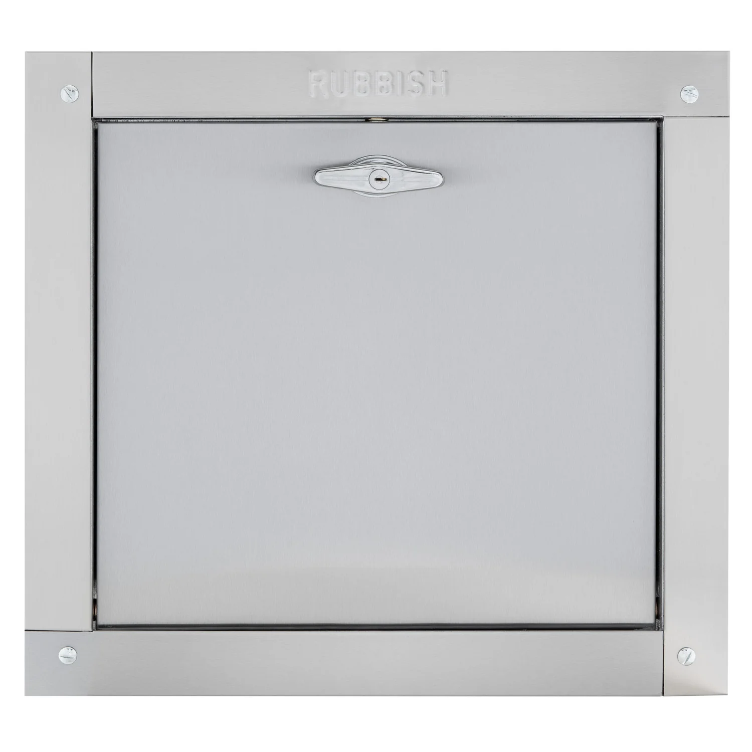 Universal Stainless Steel Trash Chute Door - Bottom Hinged - T Handle - Rubbish - Standard Trim - Image 19