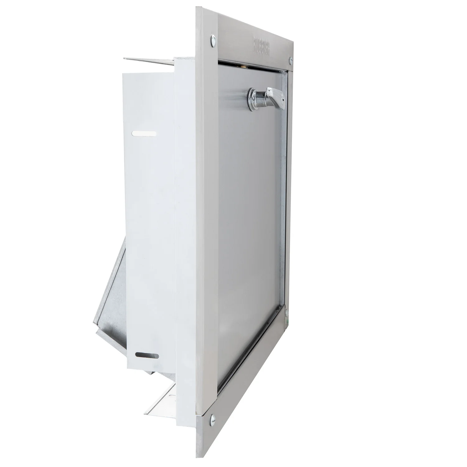 Universal Stainless Steel Trash Chute Door - Bottom Hinged - T Handle - Rubbish - Standard Trim - Image 22
