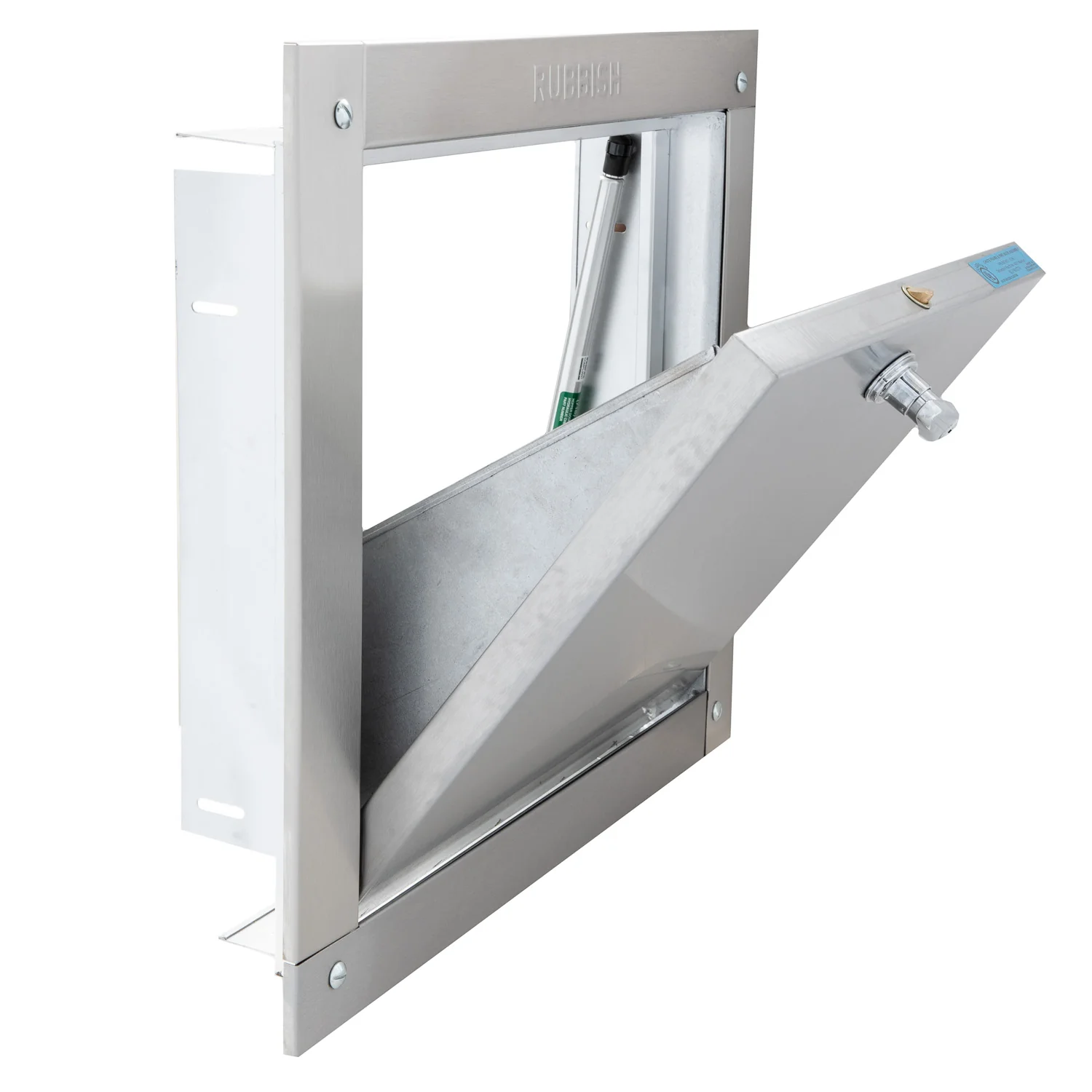 Universal Stainless Steel Trash Chute Door - Bottom Hinged - T Handle - Rubbish - Standard Trim - Image 23