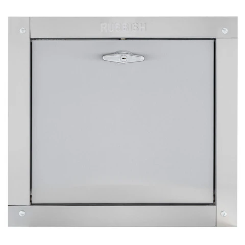 Universal Stainless Steel Trash Chute Door - Bottom Hinged - T Handle - Rubbish - Standard Trim - Image 34