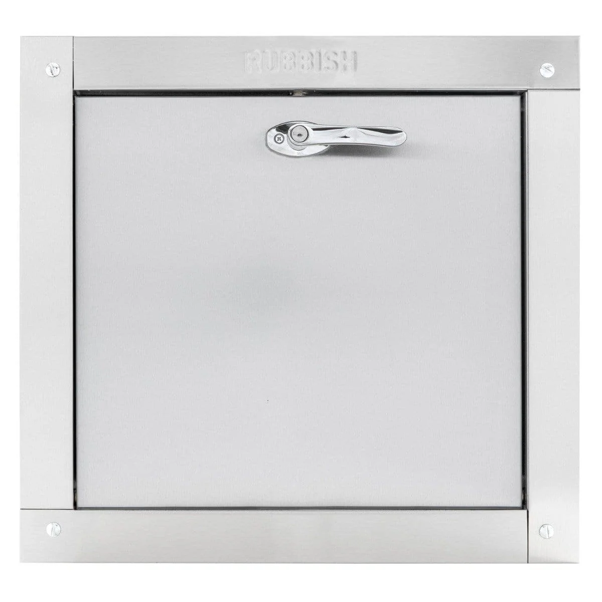 Wilkinson Style Stainless Steel Trash Chute Door - Bottom Hinged - L Handle - Rubbish - Standard Trim - Image 4